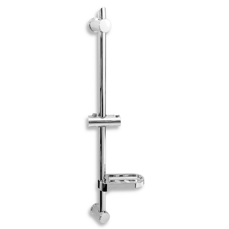 NOVASERVIS sprchová tyč s mydelničkou a nastaviteľnou roztečou chróm RAIL601,0