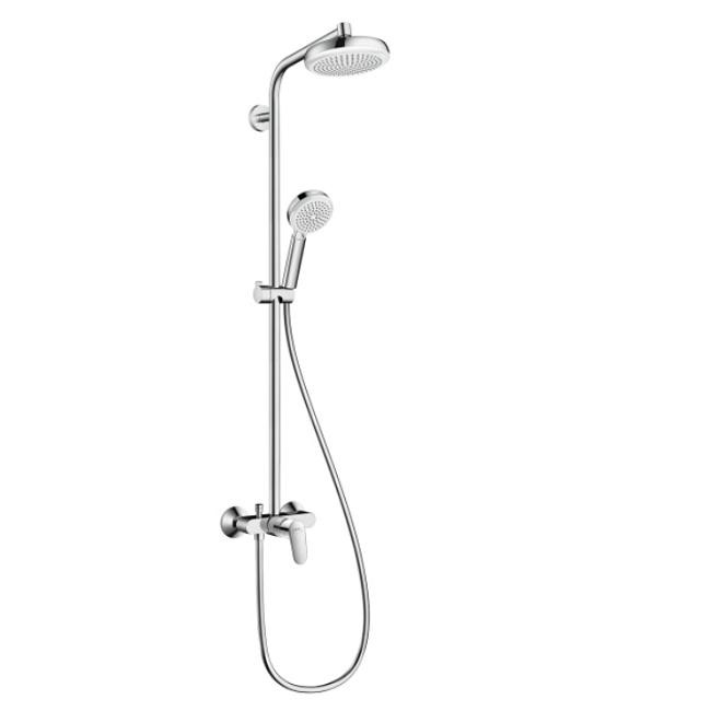 Hansgrohe Crometta sprchový systém 160 1jet Showerpipes pákovou batériou biela/chróm 27266400