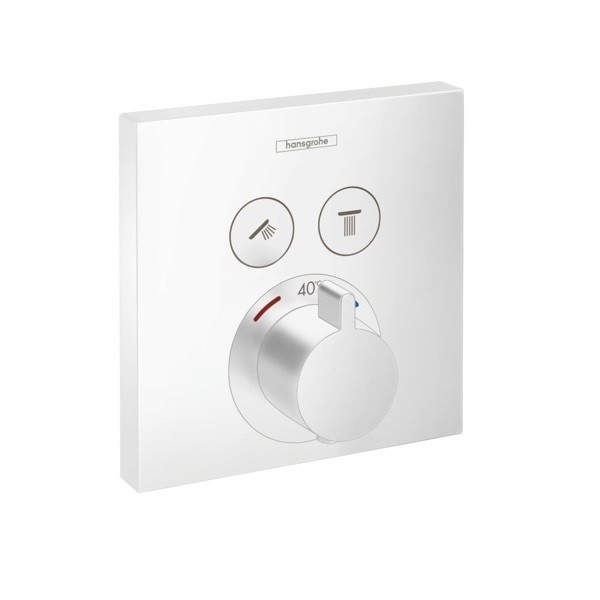 Hansgrohe ShowerSelect termostatická batéria pre 2 spotrebiče k telesu pod omietku matná biela, 15763700