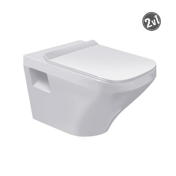 DURAVIT DuraStyle - Závesné WC so sedadlom SoftClose, alpská biela, s povrchovou úpravou Wonder Gliss 253609000, 0063790000