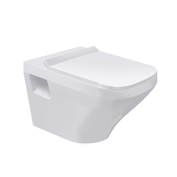 DURAVIT Dura Style závesná WC misa 37 x 54 cm Rimless, biela s úpravou WonderGliss 25380900001