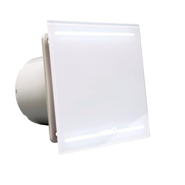 CATA E-100 GLT kúpeľňový ventilátor s časovačom a LED podsvietením,sklo, biely 00900001