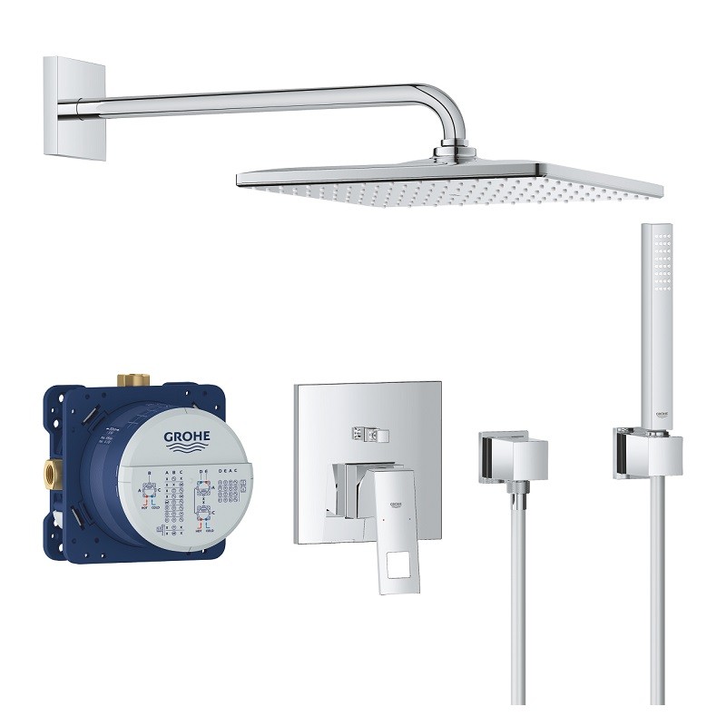 Grohe Eurocube sprchový set Rainshower 310 Cube s batériou, pod omietku,, chróm 25238000