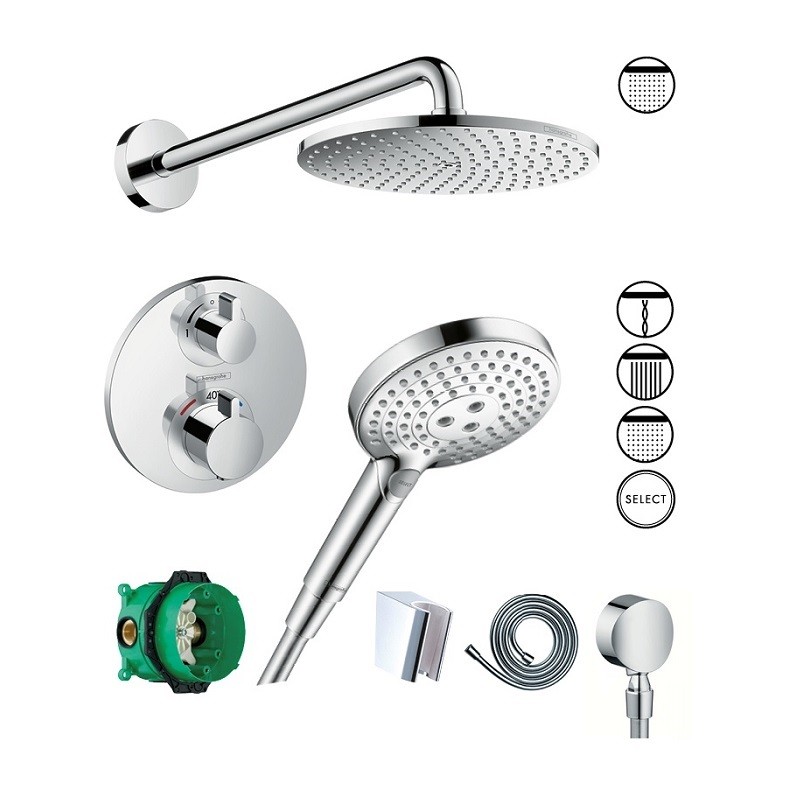 Hansgrohe Raindance S sprchová zostava 240 1jet PowderRain s termostatom ECOSTAT S,SET 7v1, chróm