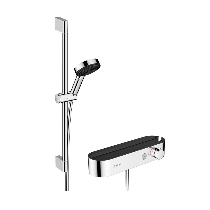 Hansgrohe Pulsify Select sprchová súprava 105 3jet Relaxation s ručnou sprchou,termostatom,sprchovou tyčou 65 cm, chróm, 242600