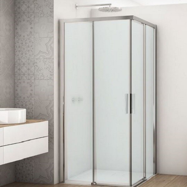 SANSWISS DIVERA sprchový kút 80 x 80 cm, posuvné dvere, rohový vstup, aluchróm, sklo Screen D22SE2B0805087