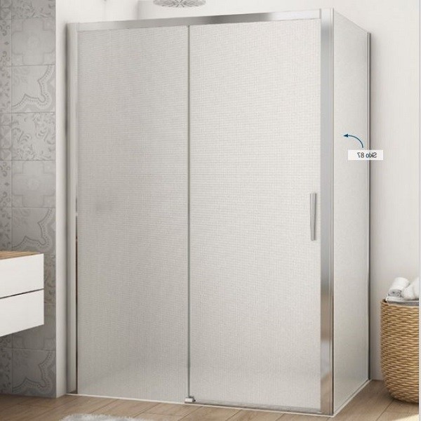 SANSWISS DIVERA sprchové posuvné dvere 120 s pevnou stenou vľavo, aluchróm, sklo Screen D22S2BL1205087