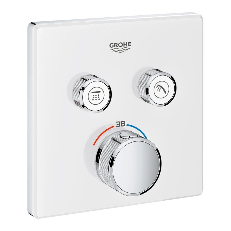 Grohe Grohtherm SmartControl termostatická batéria pod omietku, pre 2 spotrebiče, mesačná biela, 29156LS0