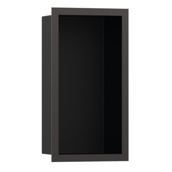 HANSGROHE XtraStoris Individual výklenok do steny matná čierna s designovým rámom 300 x 150 x 100 mm kartáčovaný čierny chróm 5