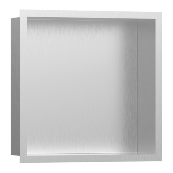 HANSGROHE XtraStoris Individual výklenok do steny kartáčovaná nerezová oceľ s designovým rámom 300 x 300 x 100 mm kartáčovaná n