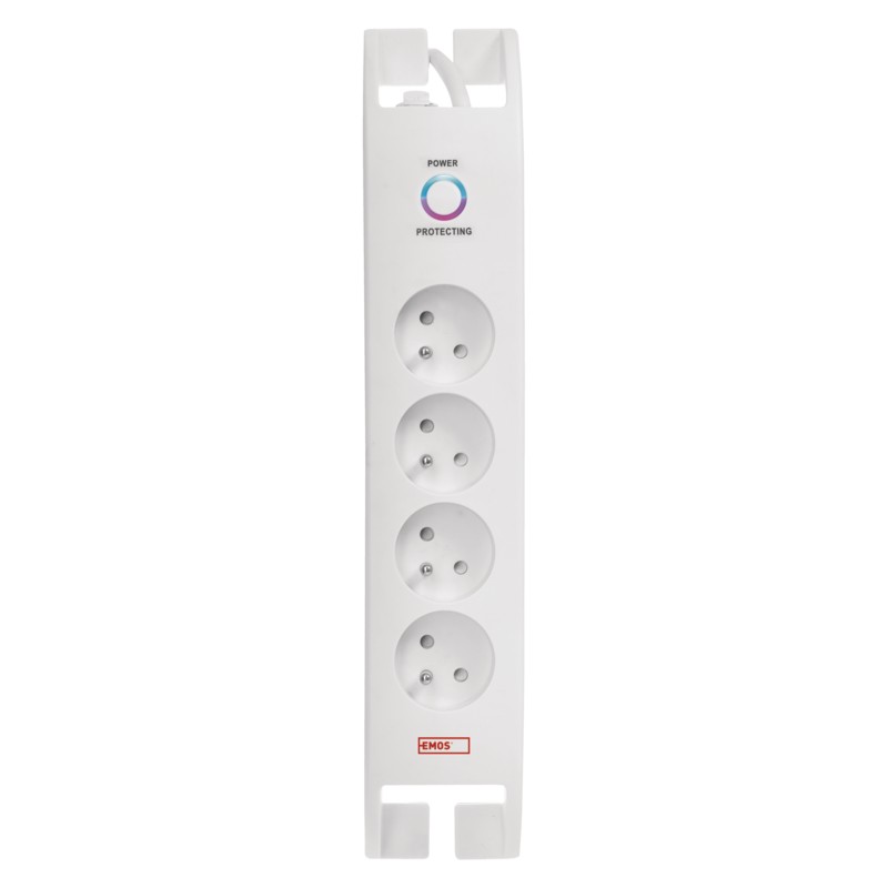 EMOS P54012, 900J ochrana prepäťová – 4 zásuvky, 2m, biela, 1909040200