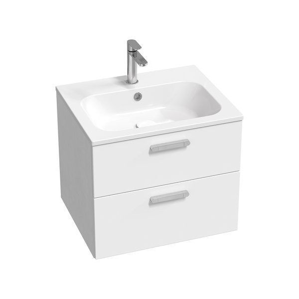 RAVAK Chrome II skrinka pod umývadlo 60 x 49 x 50 cm biela/biela, madlo chróm, X000001772