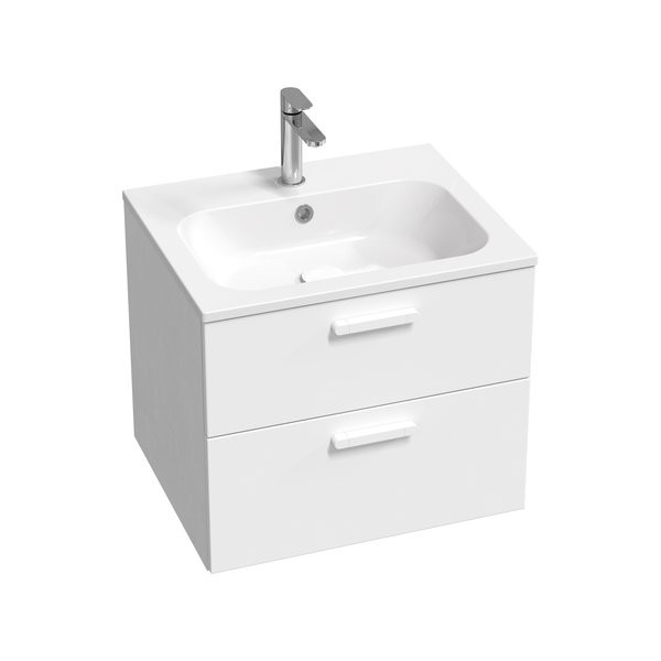 RAVAK Chrome II skrinka pod umývadlo 60 x 49 x 50 cm biela/biela, madlo biele, X000001776
