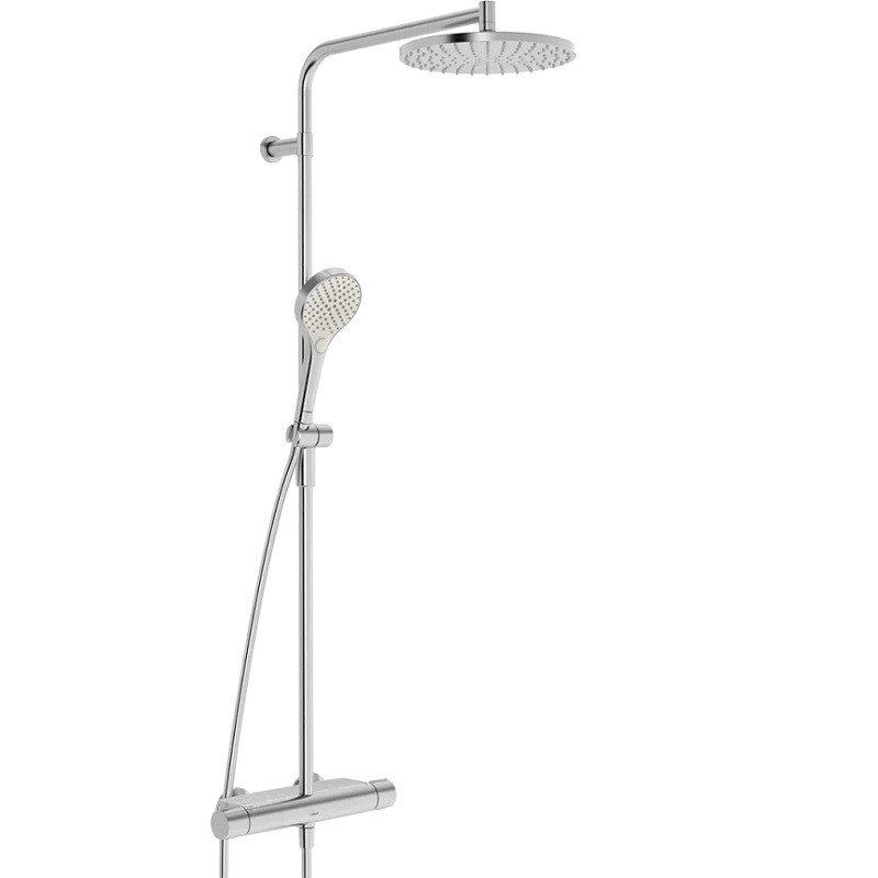 HANSA Viva systém sprchový s hlavovu sprchou 25 cm a ručnou sprchou 3jet kartáčovaná oceľ 6515920180
