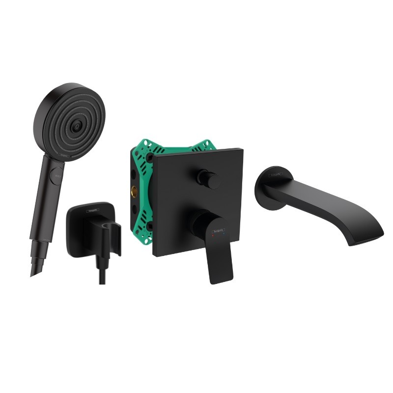 Hansgrohe VIVENIS zostava 6v1 s vaňovým výtokom a ruč sprch matná čierna 456901
