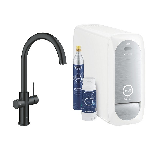 GROHE Blue Home batéria drezová s funkciou filtrovania a chladiacim zariadením Phantom Black 31455KS1