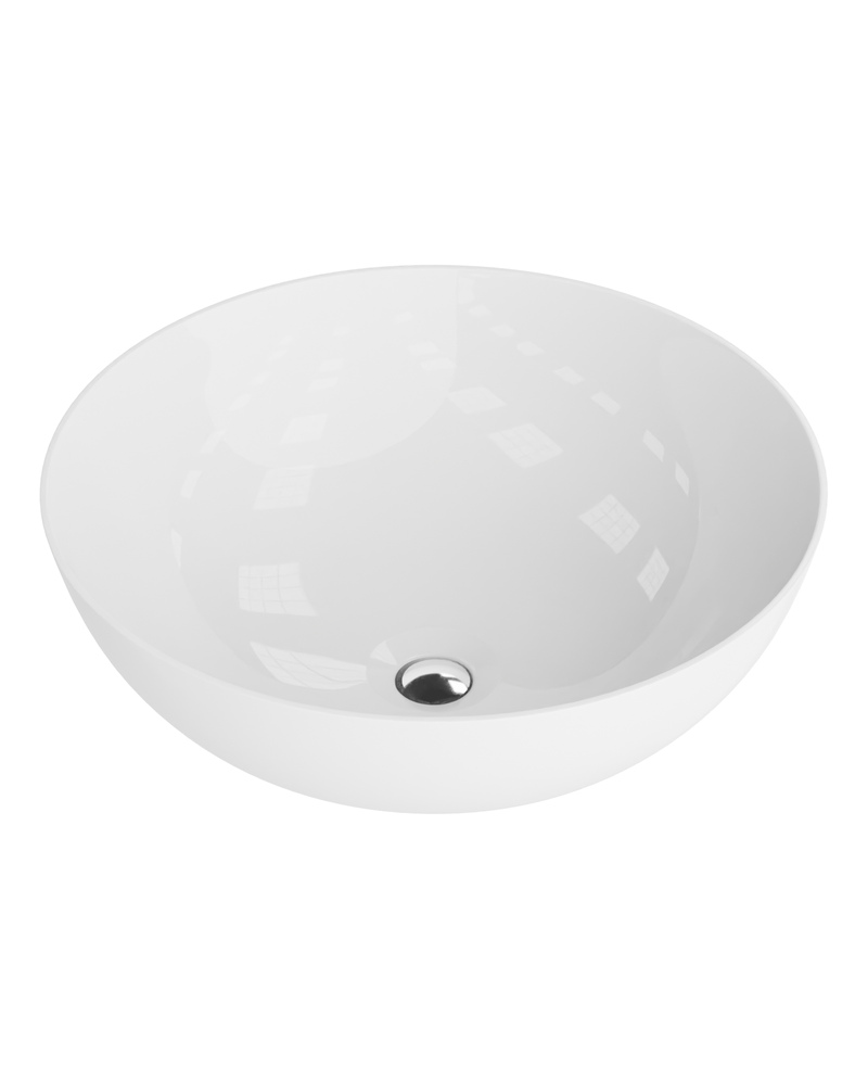 LAVITA ROUND - keramické umývadlo na dosku miska kruhové 40 cm bez prepadu biele