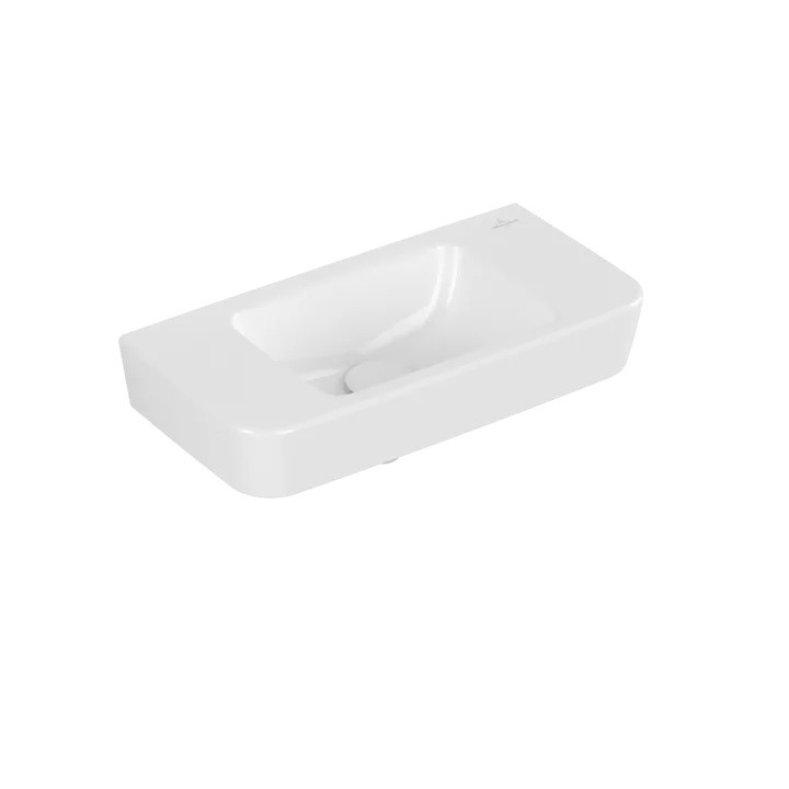 VILLEROY & BOCH O.Novo umývadielko Compact 50x25 cm, bez prepadu, bez otvoru na batériu, CeramicPlus, alpská biela 434253R1 - R