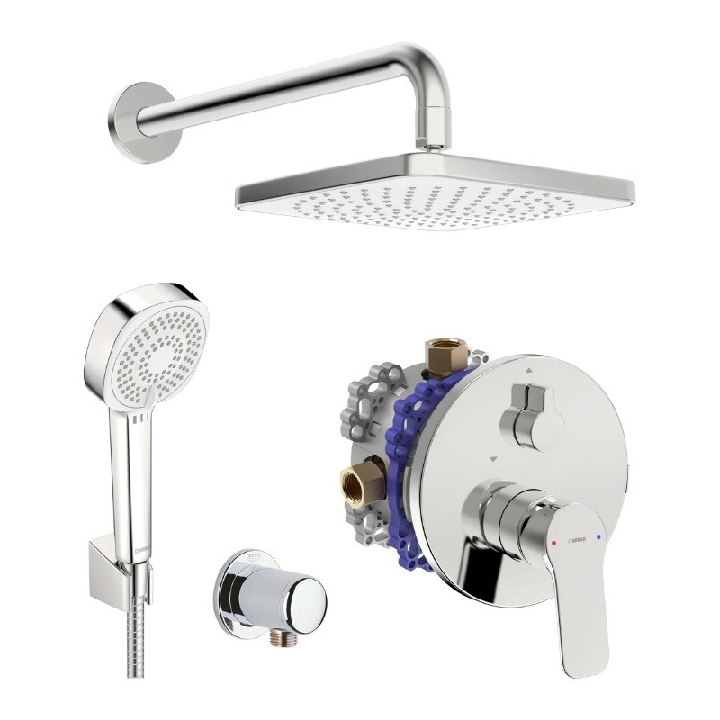 HANSA BASIC Set 6V1 sprchový set podomietková batéria 80559003 a hlavouvou sprchou, chróm 459647