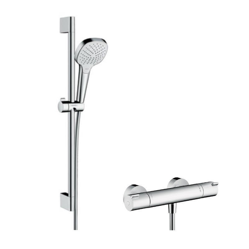 Hansgrohe ECOSTAT sprchový SET 2v1 termostatická batéria 13211000 so sprchovým setom 2jet 65cm 26534400 chróm, 433151