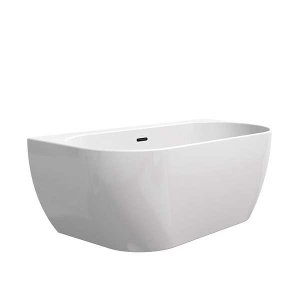 RAVAK FREEDOM W voľne stojaca vaňa ku stene 166 x 80 biela, krytka odtoku čierna, XC00100033