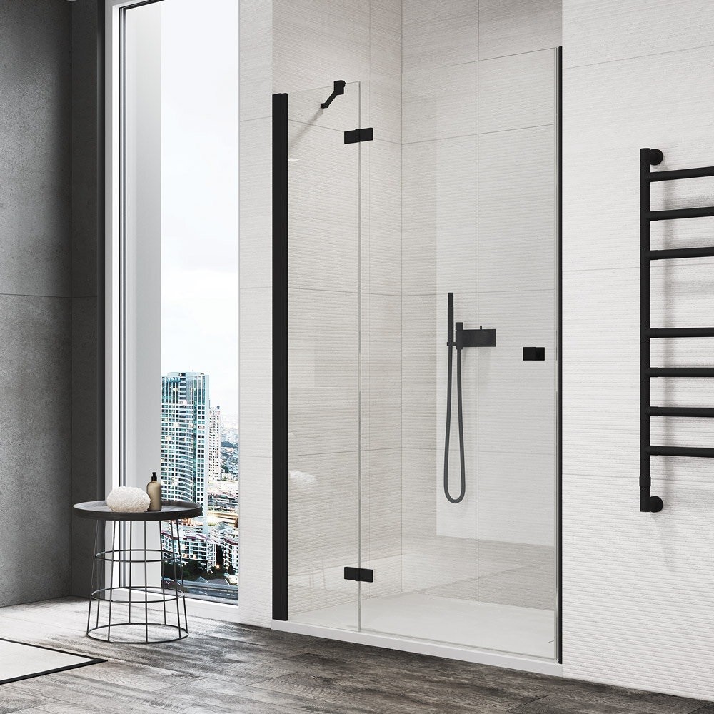 SANSWISS ANNEA sprchové dvere 120, pánt vľavo, matné čierne, číre sklo s úpravou AquaPerle AN13G12000607