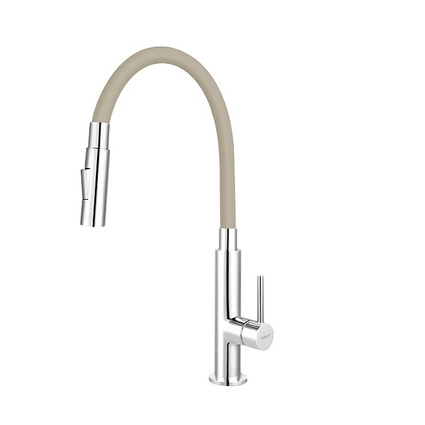 NOVASERVIS Ferro batéria drezová so sprškou 2jet, s elastickým ramenom béžová-chróm 70730,0BE