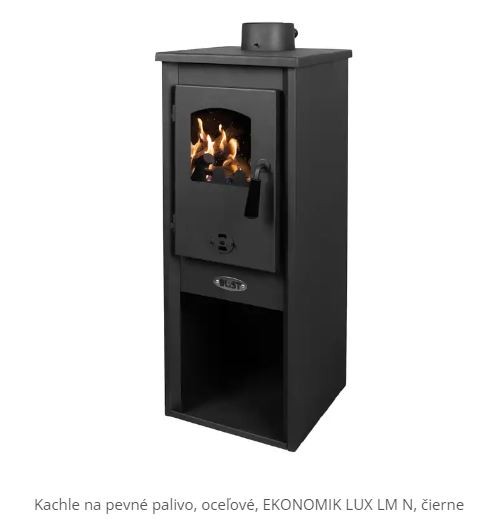 Kachle na pevné palivo, oceľové, EKONOMIK LUX LM N, čierne