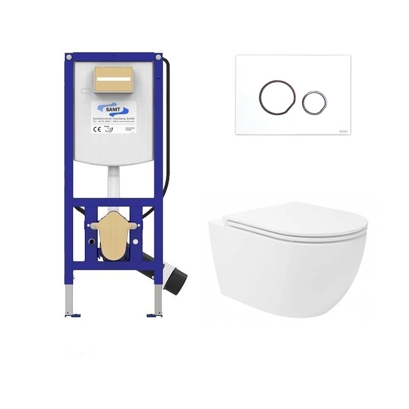 Kompletný WC set s podomietkovou konštrukciou a závesným WC Dee, 9074300S000SS1S1