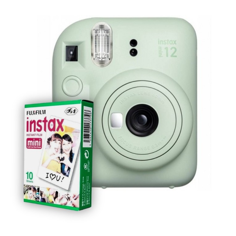 SET Fujifilm Instax Mini 12 GREEN/ZELENÝ + film INSTAX MINI GLOSSY (10/PK)