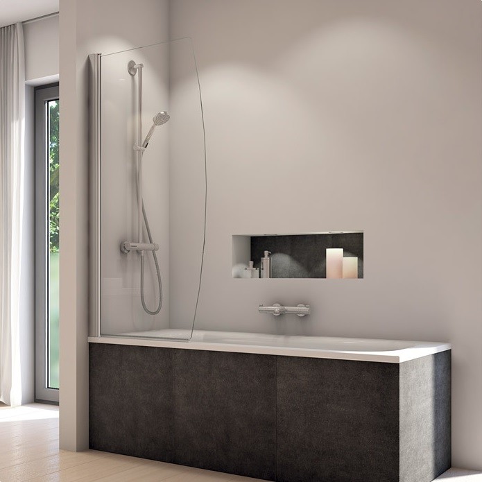 SANSWISS SOLINO vaňová zástena 75cm 1-krídlová aluchróm číre sklo, SOLB107505007