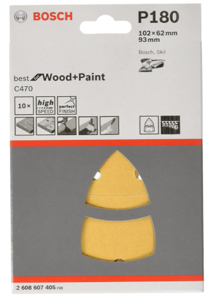 BOSCH 102x62 mm 180z/10ks brusivo delta