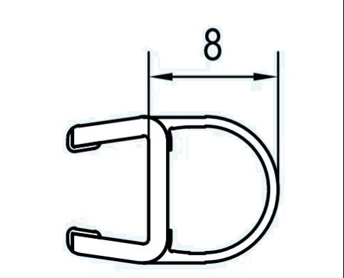 tesnenie zvislé O-profil pre 6 mm sklá (ks) v.2000mm SanSwiss ND