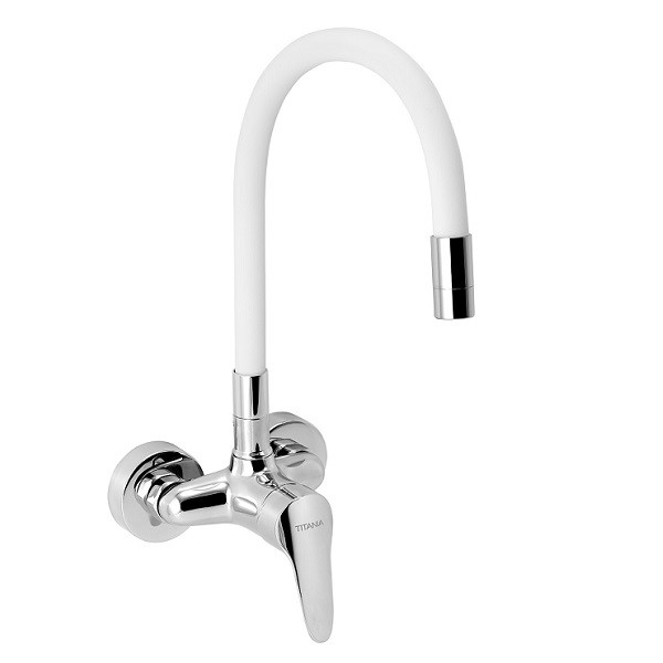 Novaservis Titania Iris New drezová batéria s flexibilným ramenom, rozteč 100mm, biela/chróm 94484,0B