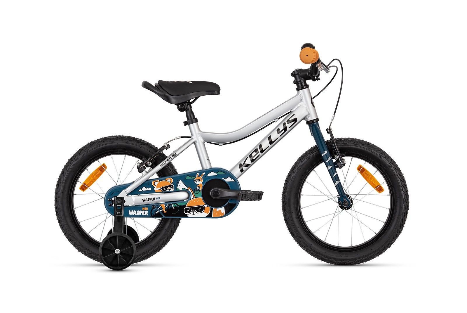 Detský bicykel KELLYS Wasper Neo Silver 16" 2026 (105 - 120cm)