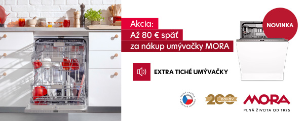 Získajte späť až 80 € za nákup umývačiek riadu MORA